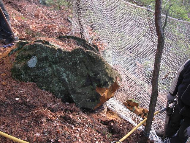 Děčín - Prostřední Žleb - Sanierung von Felsvorsprüngen